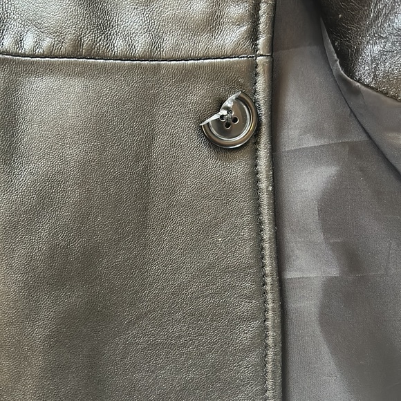 Black leather jacket size 52 regular - Picture 3 of 4